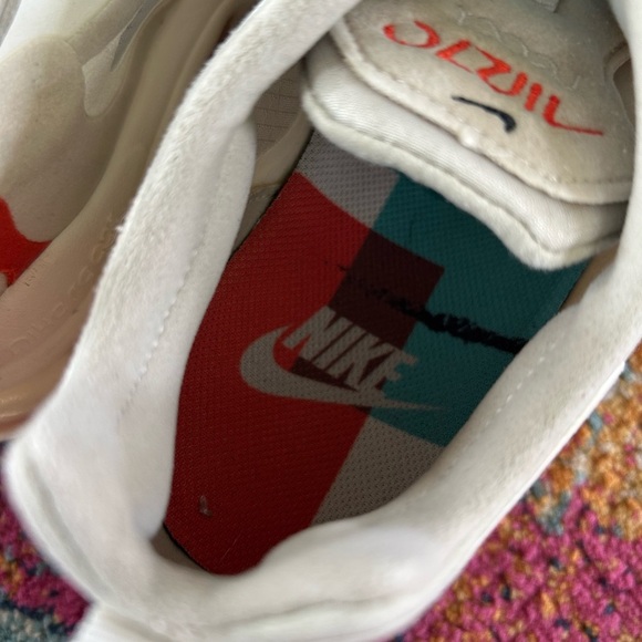 Nike | Women’s white/orange/turquoise Air Max 270 React Sneakers, size 10 - Picture 2 of 13